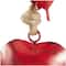 Red Metal Heart Tibetan Inspired Decorative Cow Bells with Jute Hanging Rope